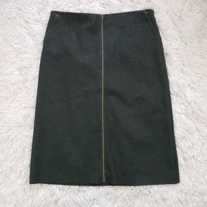 J. Crew Wool Army Green Skirt